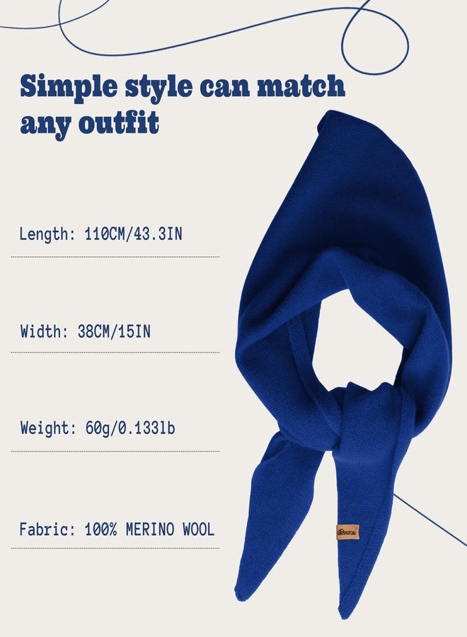 ACUSHLA Wool Triangle Scarf Knitted Triangle with Rice Grain Knitted Pattern in Solid Colors, Light Cloth Soft Many Color Combinations Light Scarf, Blue 10, 110cmX38cm - Image 4