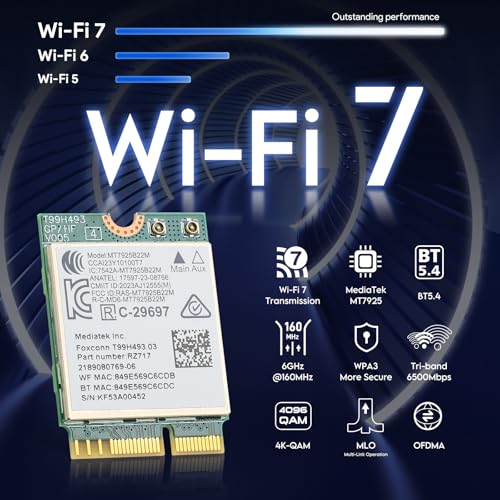 EDUP WiFi 7 M.2 Wireless Card for AMD/Intel Windows 11 (64-Bit), Bluetooth 5.4 Card BE6500 Tri-Band 6G/5G/2.4Ghz OFDMA 802.11be Wi-Fi 7 Network Card for Laptop PC, Also Support Linux Kernel 6.7+ - Image 4