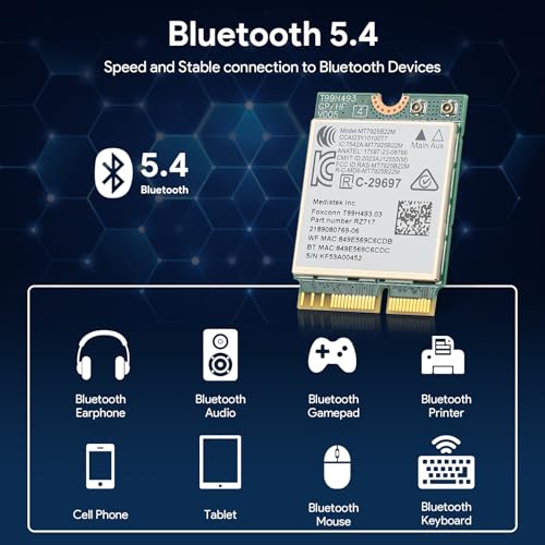 EDUP WiFi 7 M.2 Wireless Card for AMD/Intel Windows 11 (64-Bit), Bluetooth 5.4 Card BE6500 Tri-Band 6G/5G/2.4Ghz OFDMA 802.11be Wi-Fi 7 Network Card for Laptop PC, Also Support Linux Kernel 6.7+ - Image 5