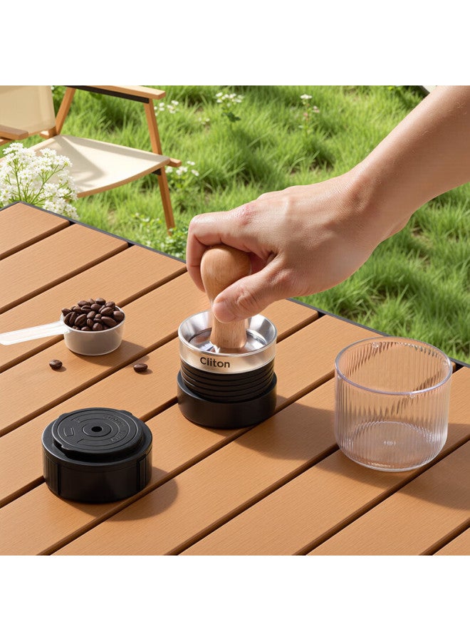 Cliton Portable Handheld Espresso Coffee Maker With Tamper, Powder Distributor, Stand, And Outdoor Camping Storage Set - Image 4