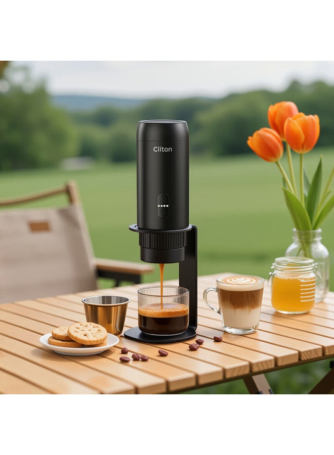 Cliton Portable Handheld Espresso Coffee Maker With Tamper, Powder Distributor, Stand, And Outdoor Camping Storage Set - Image 1