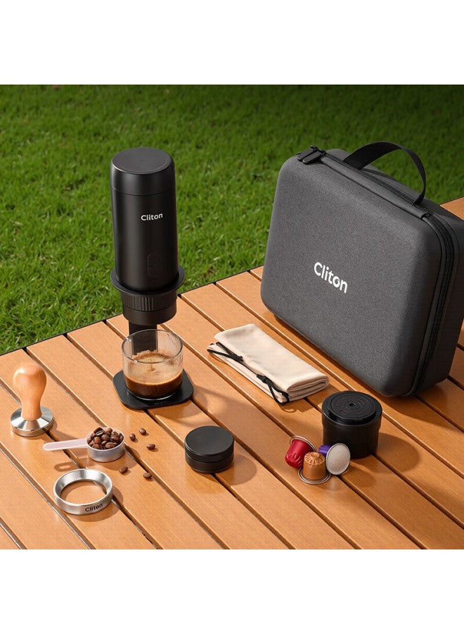 Cliton Portable Handheld Espresso Coffee Maker With Tamper, Powder Distributor, Stand, And Outdoor Camping Storage Set - Image 5