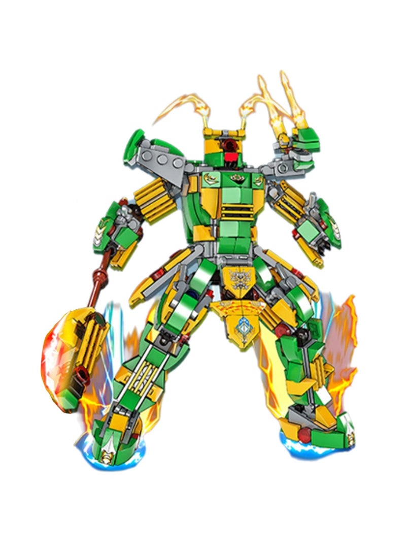 لعبة تجميع الجسيمات Guan Yu 2 Transformed Into A Mecha 407، لعبة تجميع مكعبات بناء بطل الممالك الثلاث، أفضل لعبة تعليمية ولعب الأدوار، هدية - Image 1