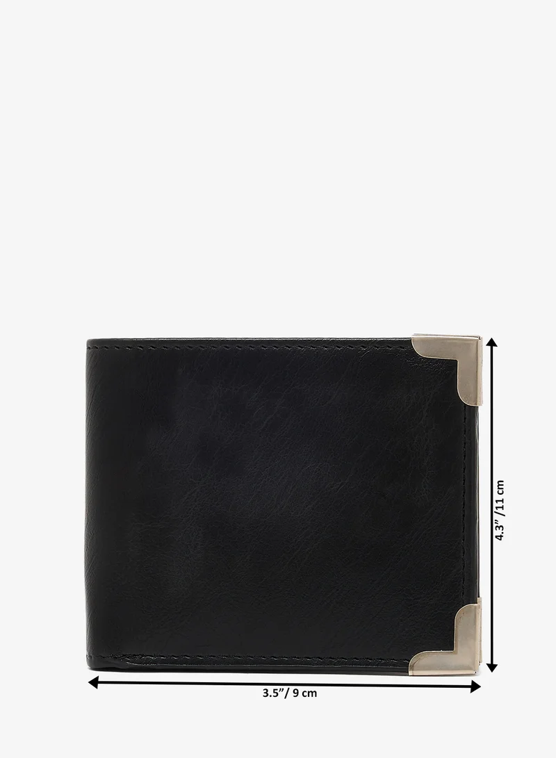 Robert Wood  Classic leatherette Bifold Wallet with metal corner for Men | Best Price UAE