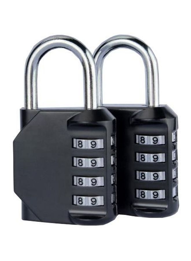 2-Piece 4 Digit Padlocks Black