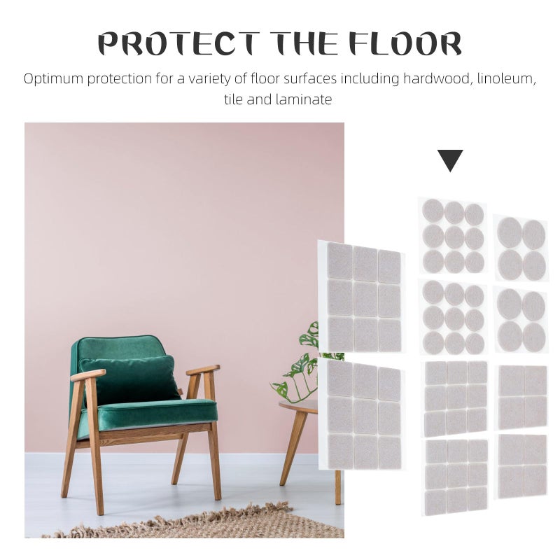 Multi Size Furniture Felt Pads Self Adhesive Non Slip Floor Protectors for Chairs Hardwood Tile - Image 4