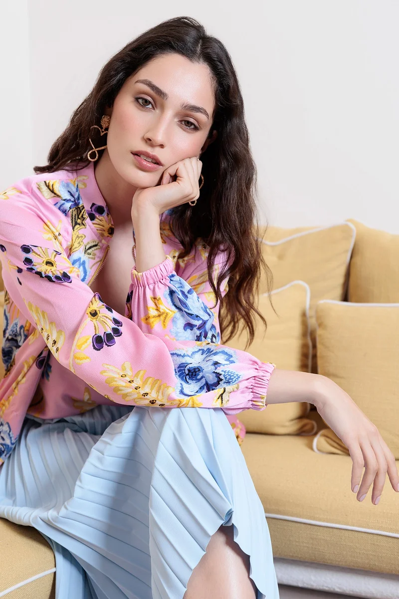Lola Casademunt Satin Printed Bomber