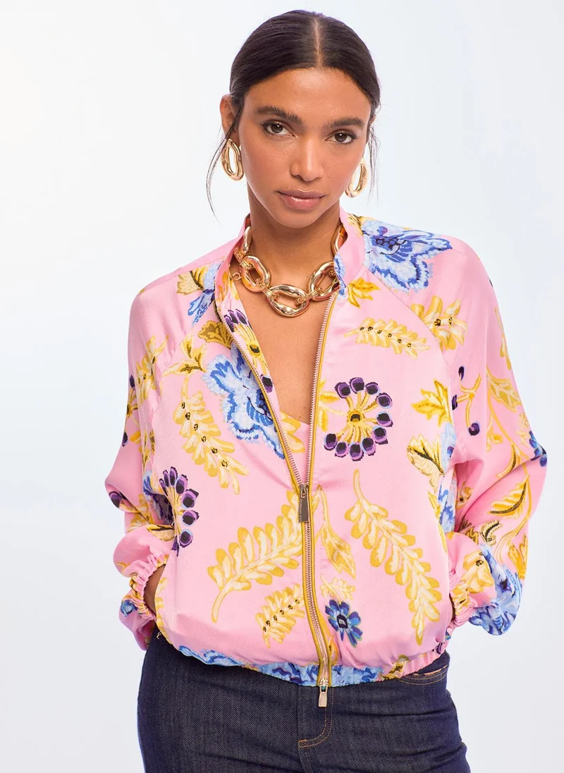 Lola Casademunt Satin Printed Bomber
