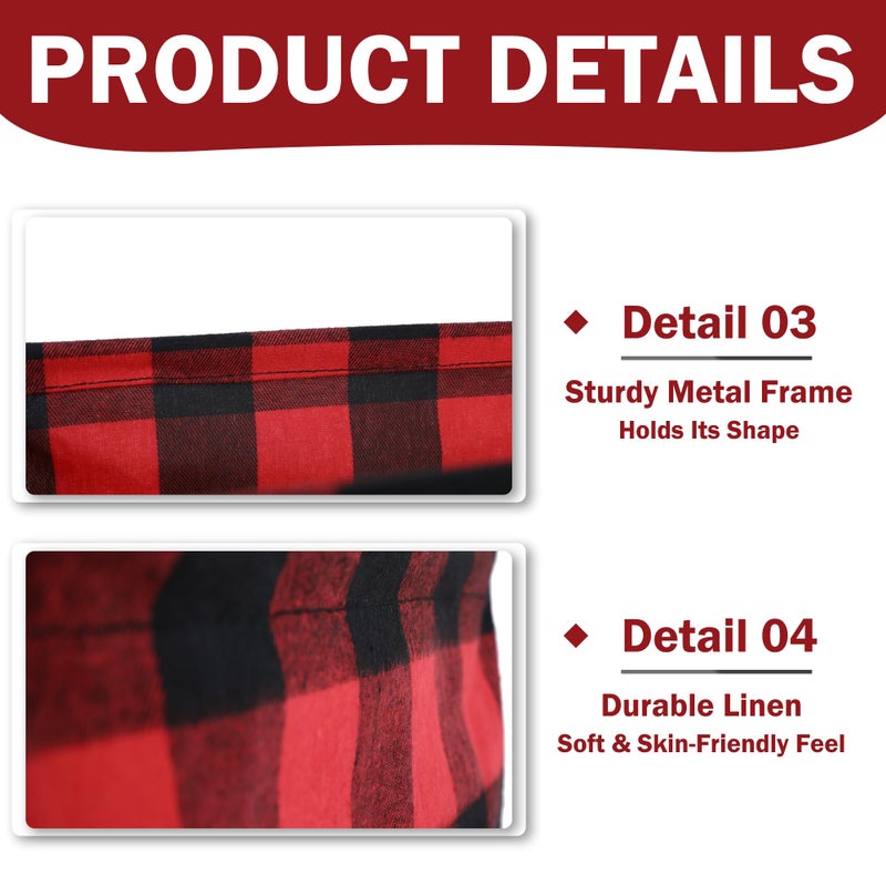 Kaaltisy Classic Buffalo Collapsible Basket  3 Pack Storage Basket Set Buffalo Plaid Shelf Basket Decorative Organizing Baskets for Toys  Clothes  Nursery  Closet  Home  Office  Red Black Grid - Image 4