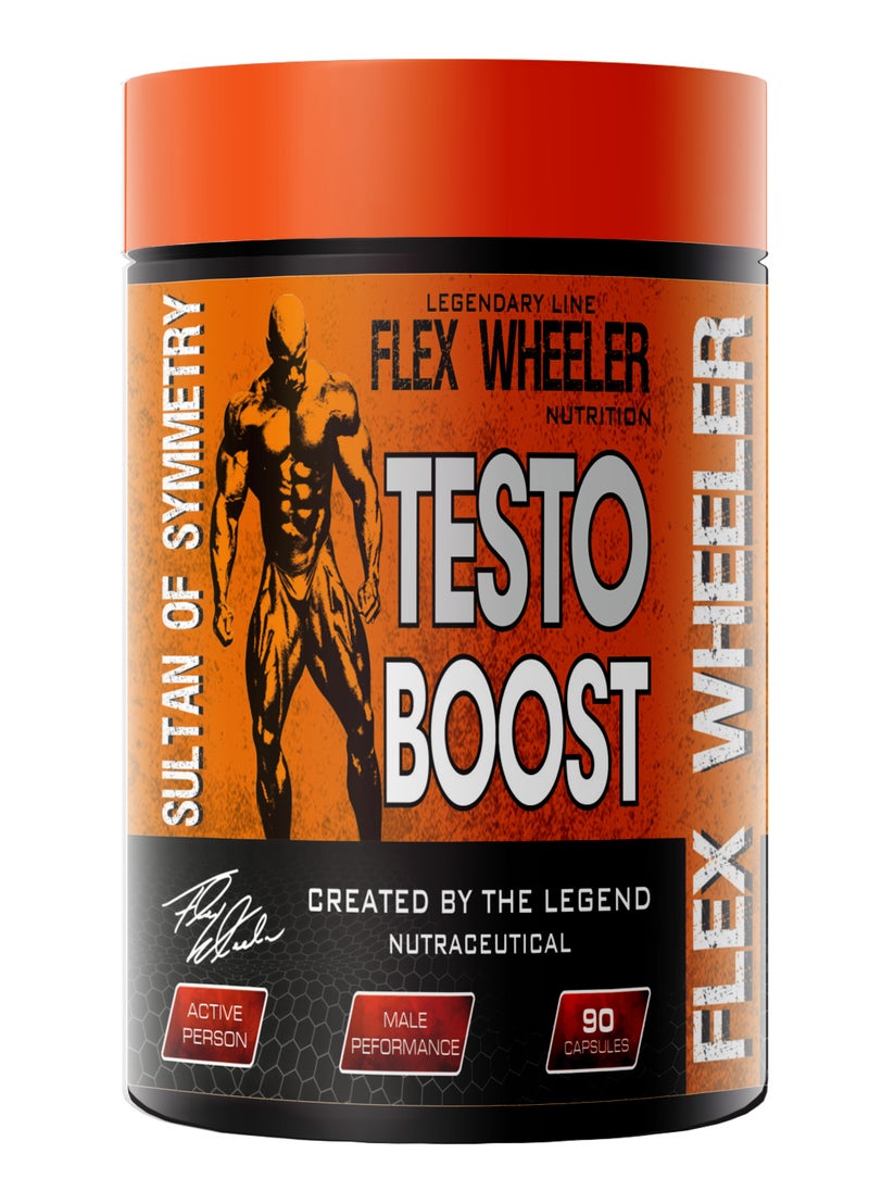 Flex Wheeler Nutrition - Flex Wheeler Nutrition Testo Boost - Natural Testosterone Support for Strength & Vitality (90 Capsules) - Image 1