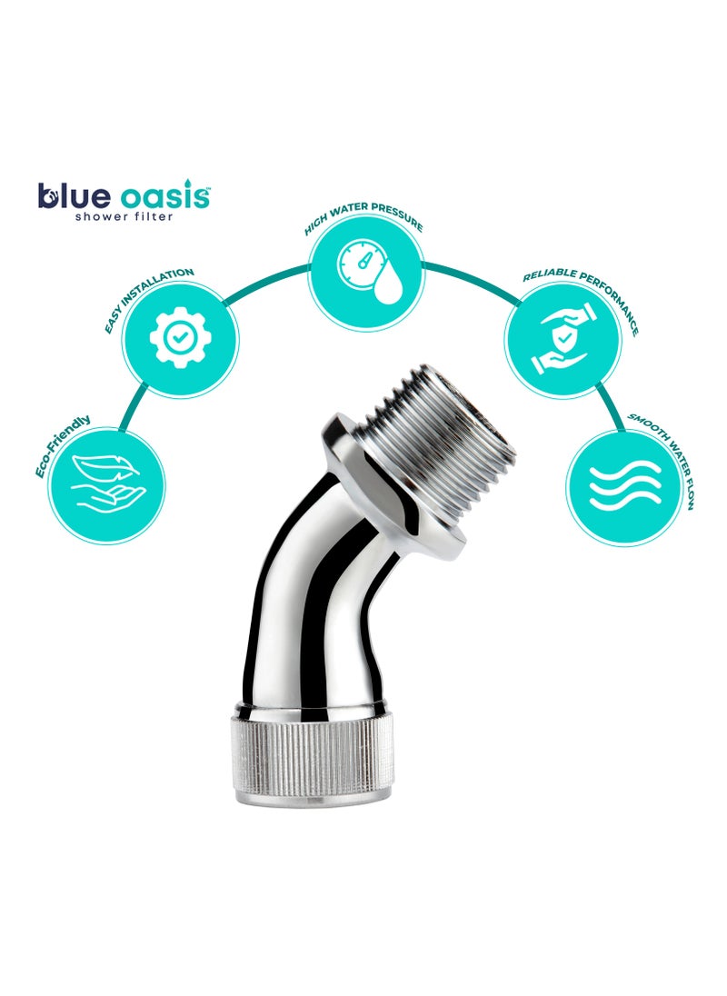 Blue Oasis - Blue Oasis Chrome Elbow Adapter for Shower Head | Multifunction Corrosion-Resistant Eco-Friendly Bathroom Shower Adapter | 70 gm - Image 1