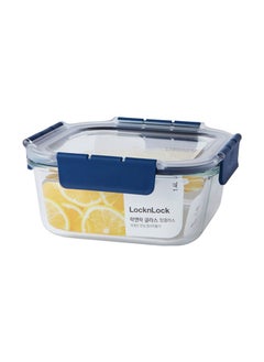LOCK & LOCK Lock & Lock Airtight Glass Containers With Lid | Leak Proof, Transparent Glass Storage Container For Kitchen | Microwave & Freezer Safe| Food Storage Meal Containers Organizer - Square, 1400 ml  - Image 1