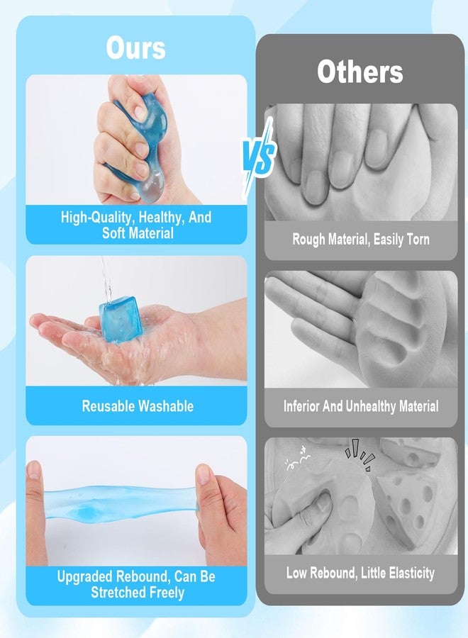DESKPAL 3pcs Squishy Stress Cube, 2026 New Squishy Stress Ice Cube Fidget Toys, Stress Relief Toys Squeeze Toys for Adults (Blue) - Image 3