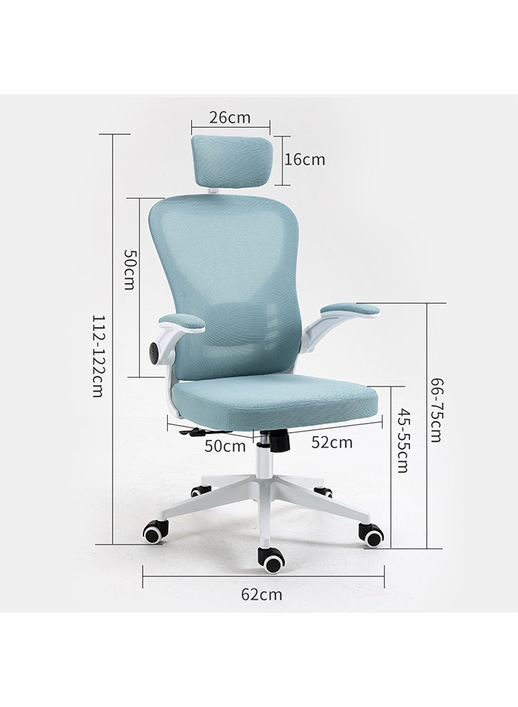 MOZOGOT Ergonomic Office Chair Desk Chair with Adjustable Headrest Backrest Armrest, Home Mesh Rolling Work Chairs with Wheels Lumbar Support, Comfy Flip-up Arms for Home Bedroom Study, Pink - Image 4