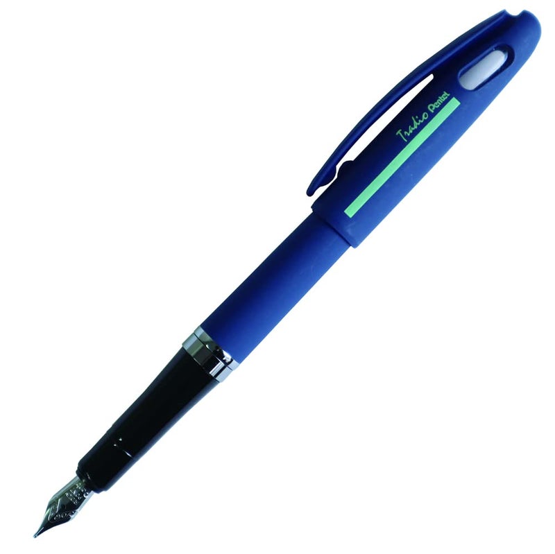 Pentel قلم حبر سائل بنتل تراديو TRF99A-C، مجموعة سبورت شيك، جسم أسود غير لامع، حبر قابل لإعادة التعبئة باللون الأزرق الداكن - Image 4