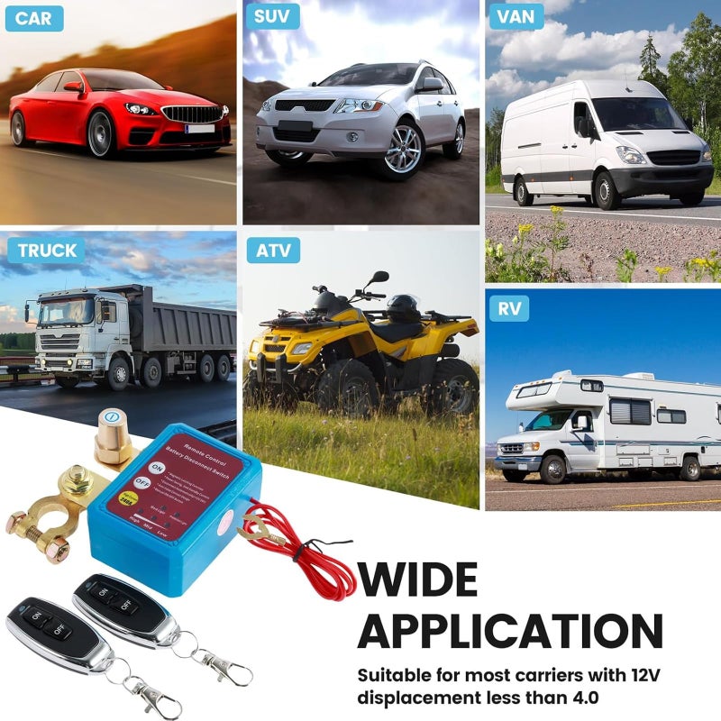 2A Color Remote Battery Disconnect Switch 12V 240A Anti Theft Kill Switch Prevent Battery Drain for Car Truck RV - Image 3