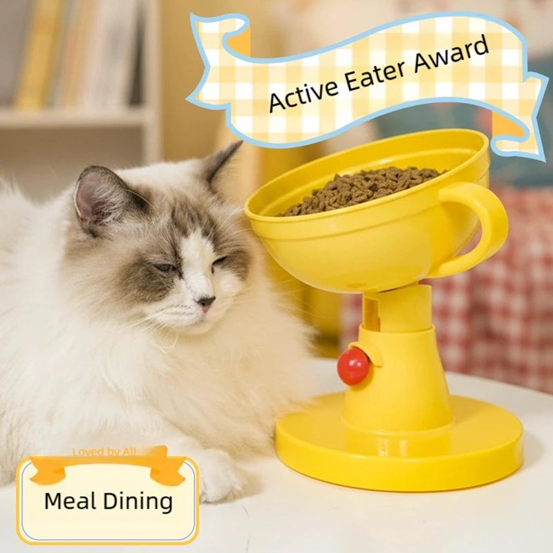 Height Adjustable Elevated Pet Bowl Tilted Dish Bright Color D Size H - Image 3