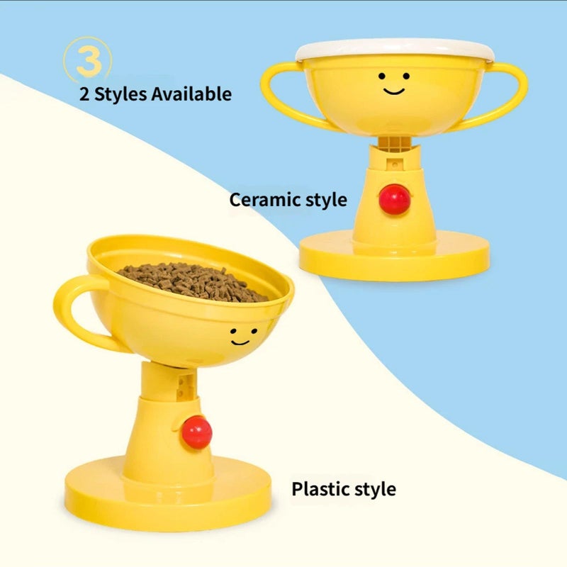 Height Adjustable Elevated Pet Bowl Tilted Dish Bright Color D Size H - Image 5