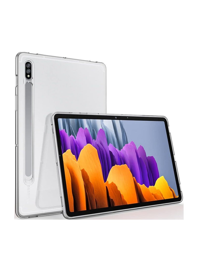Galaxy Tab S8&S7 Clear Case 11-Inch, Puxicu Slim Design Flexible Soft TPU Protective Cover for Samsung Galaxy Tab S8/S7 11" (Model:SM-X700/X706/T870/T875/T878), Transparent  - Image 1