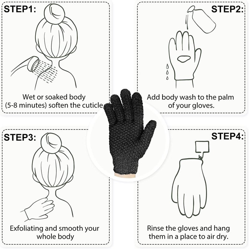YHRY Exfoliating Gloves, Natural Bath/Shower Scrub, Body Exfoliation Hand Mitten, Beauty Scrubs/Loofah, for Shower, Spa, Massage and Body Scrubs, Dead Skin Cell Remover, 1 Pair (Orange) - Image 4
