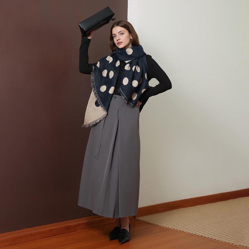 الشركة المصنعة Polka Dot تقليد الكشمير 2025 Tassel الشال شال كوري النسخة حلو الشال بالجملة - Image 2