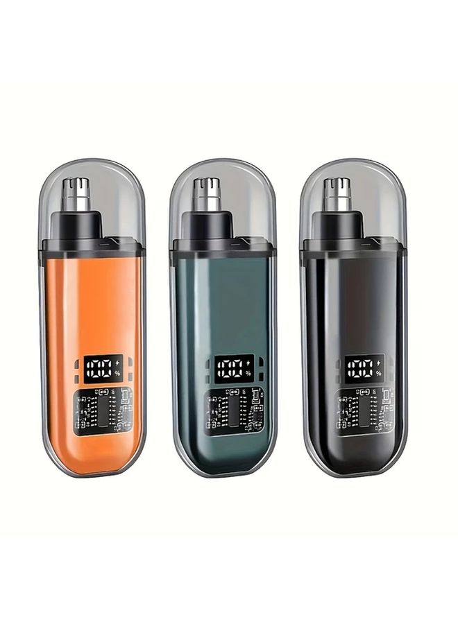 Black USB Rechargeable Nose and Ear Hair Trimmer Portable Fast Charging Travel Grooming - Image 3