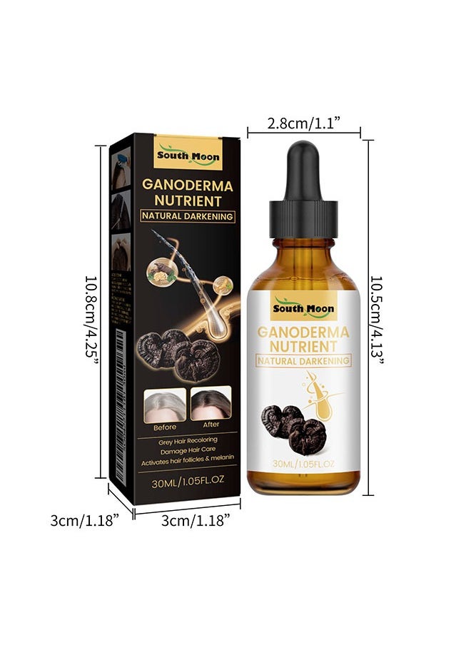 SOUTH MOON - Ganoderma Nutrient Essence,Has The Effect Of Supplementing Hair Follicles, Repairing Hair Damage, Activating Hair Follicles And Melanin, And Obtaining Shiny Black Hair 30ml - Image 1