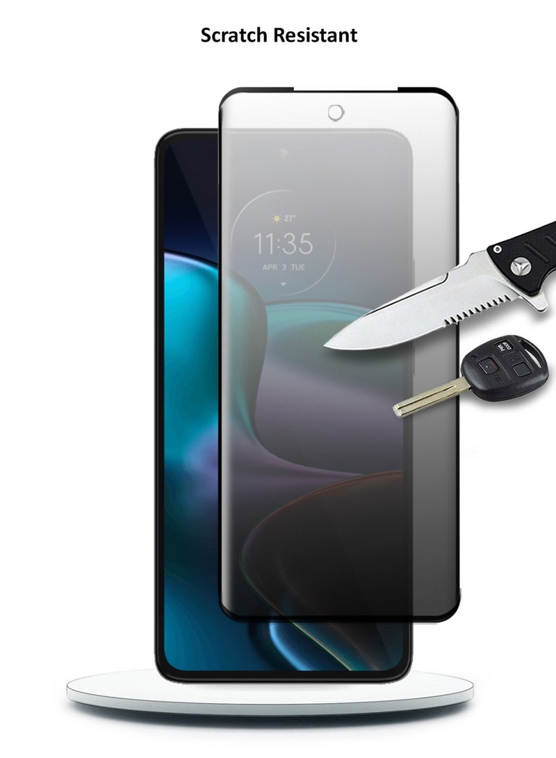 Techie HD Privacy Tempered Glass Screen Protector for Motorola Edge 30  - Anti Bubbles 9H Hardness 0.33 mm Rounded Edges Easy Installation - Image 4
