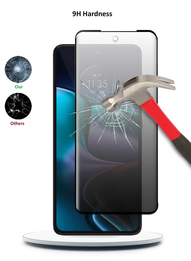 Techie HD Privacy Tempered Glass Screen Protector for Motorola Edge 30  - Anti Bubbles 9H Hardness 0.33 mm Rounded Edges Easy Installation - Image 3