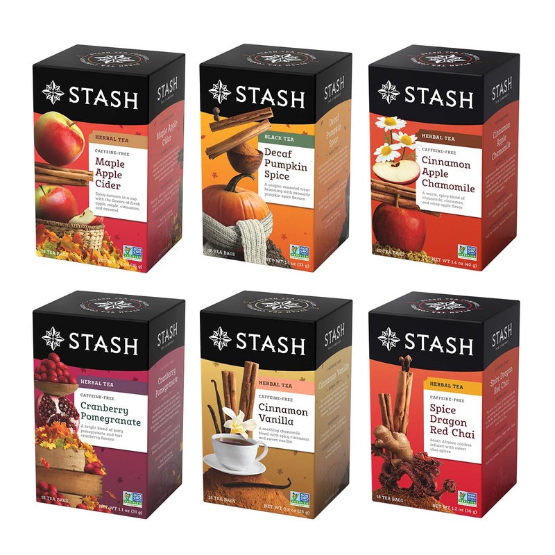 Stash Tea Fall for Autumn 6 Flavor Tea Sampler 6 Boxes With 20 Tea Bags Each 120 Tea Bags Total - Image 2