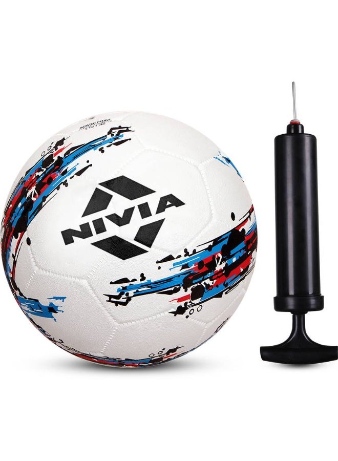 Nivia NIVIA Storm with Pump Football - Size: 5  (Standard, Pack of 1, White, Black)  - Image 1