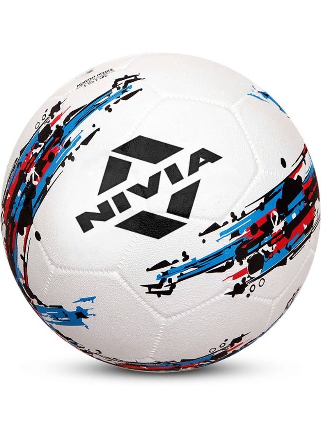 Nivia NIVIA Storm with Pump Football - Size: 5  (Standard, Pack of 1, White, Black)  - Image 2