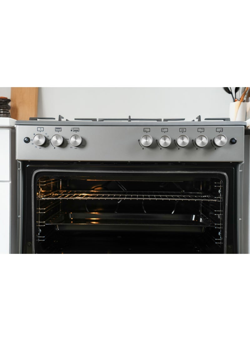 GL General 90x60cm, 5 Burner, Iron Cast Stand, Auto Burner, Total Safety, Up & Down Heating Oven, Easy to Clean Surface,  trays+ Grid - Image 4