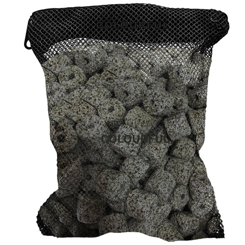 - Aquarium Filter Media | Improved Water Quality and Healthy Fish Tanks | Free Net Bag (Grey Ring, 450g)