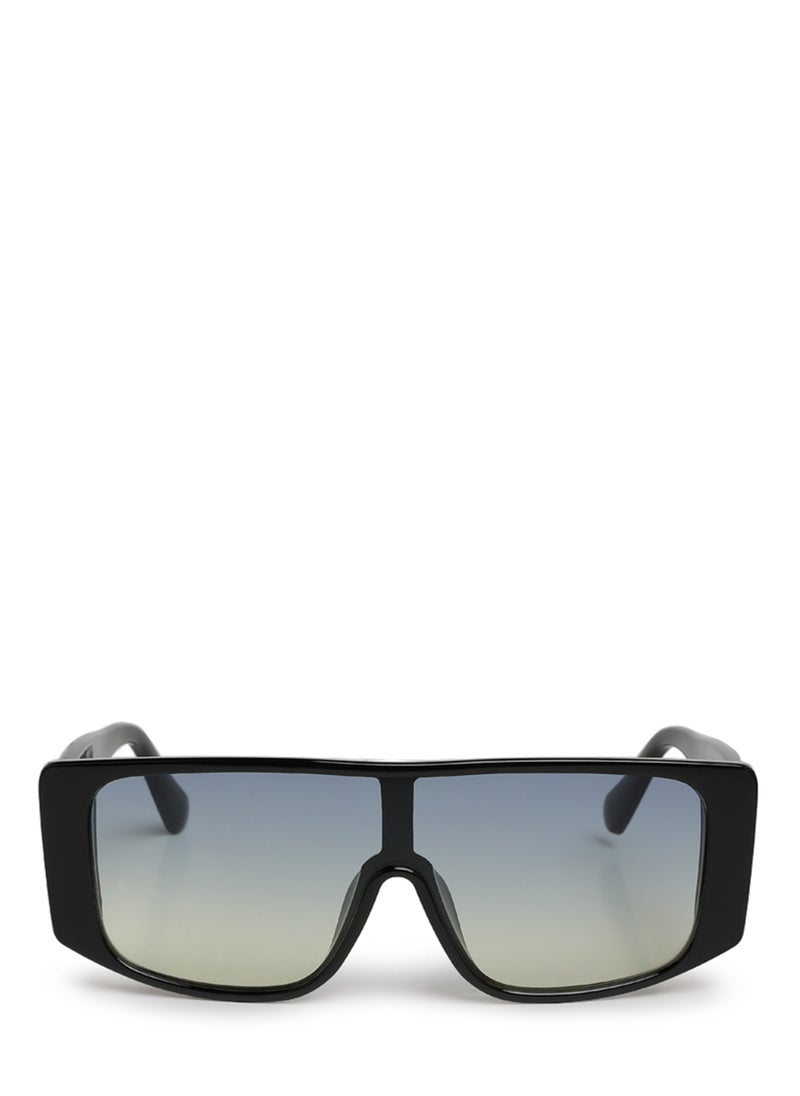 London Rag - Cushion Textured Oversized Sunglasses in Black - Image 1
