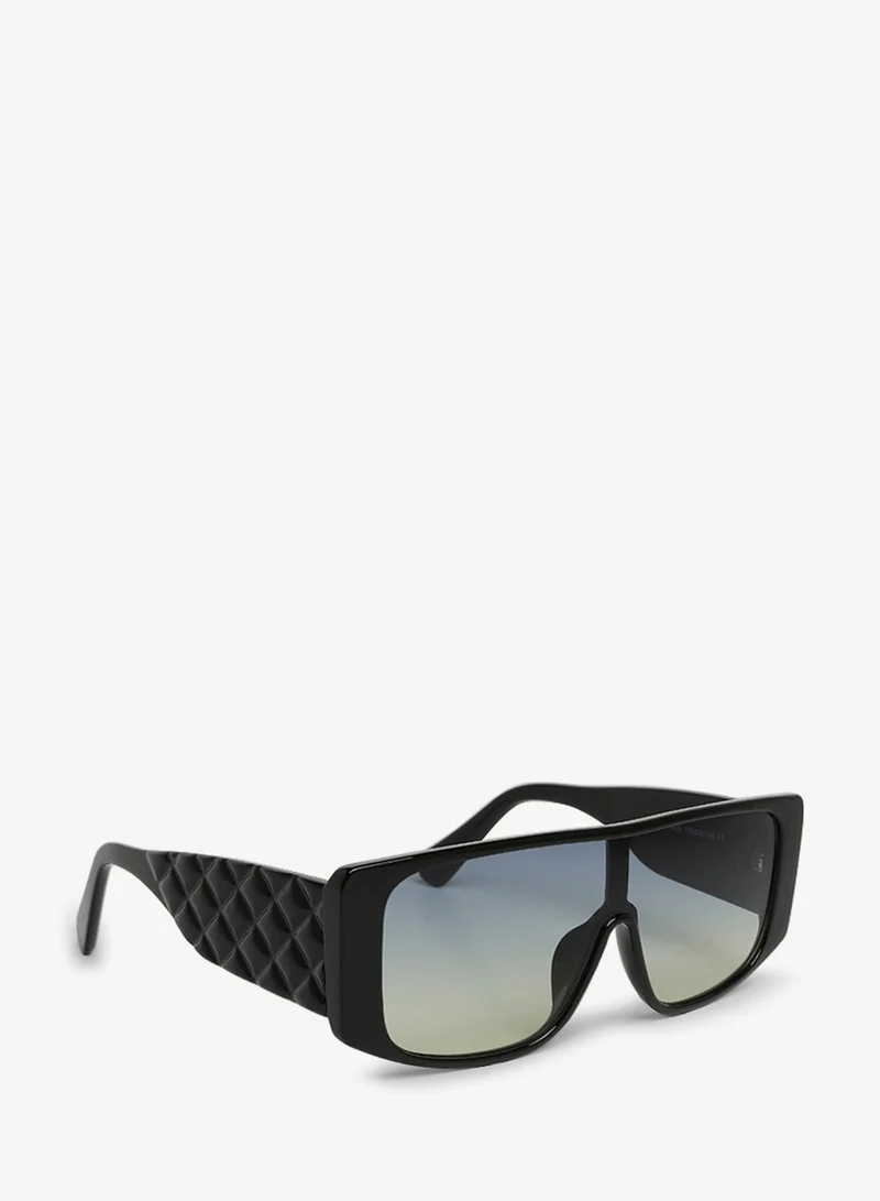 London Rag Cushion Textured Oversized Sunglasses in Black