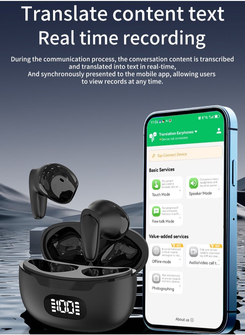 Generic Language Translation Earbuds - Translation Earbuds Real Time, 144 Languages Translation -include Arabic, Two-Way Translator Device with APP for iOS for Android, Simultaneous Translation Bluetooth 5.3 White  - Image 5