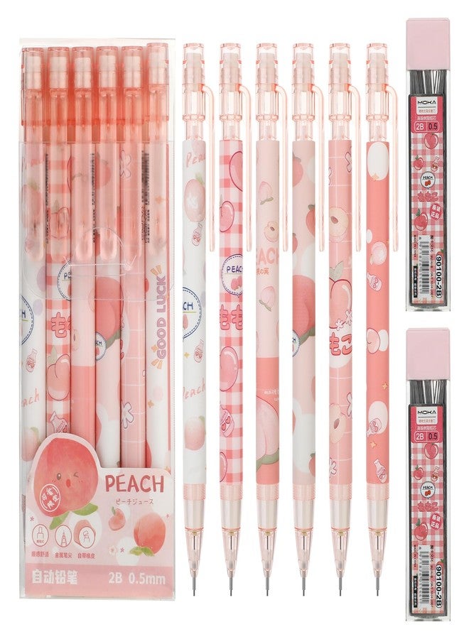 Molain Pink Mechanical Pencil Set, 6PCS Cute Mechanical Pencils 0.5mm with 200PCS HB Pencil Refills Writing Drawing Sketching - Image 2