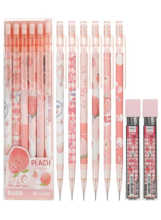 Molain Pink Mechanical Pencil Set, 6PCS Cute Mechanical Pencils 0.5mm with 200PCS HB Pencil Refills Writing Drawing Sketching - Image 1