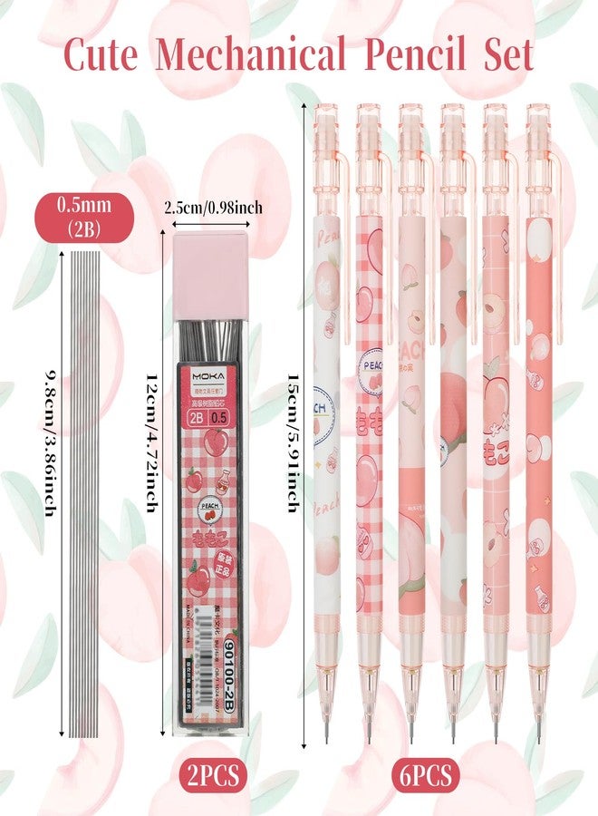 Molain Pink Mechanical Pencil Set, 6PCS Cute Mechanical Pencils 0.5mm with 200PCS HB Pencil Refills Writing Drawing Sketching - Image 3