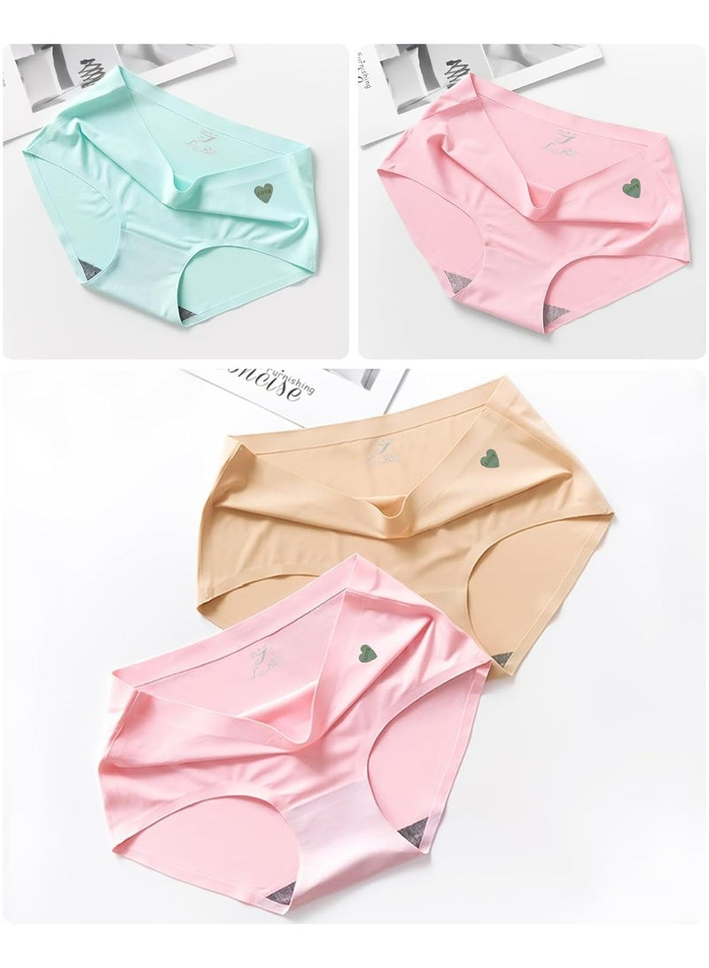 Love Bell LOVE BELL Women's 6 Pack Seamless Panty - Invisible, Soft & Smooth Fit Underwear for Ladies. (UAE/KSA, Alpha, XL, Regular, Regular, Classic Plain with Heart - 6 Pcs Pack) - Image 4