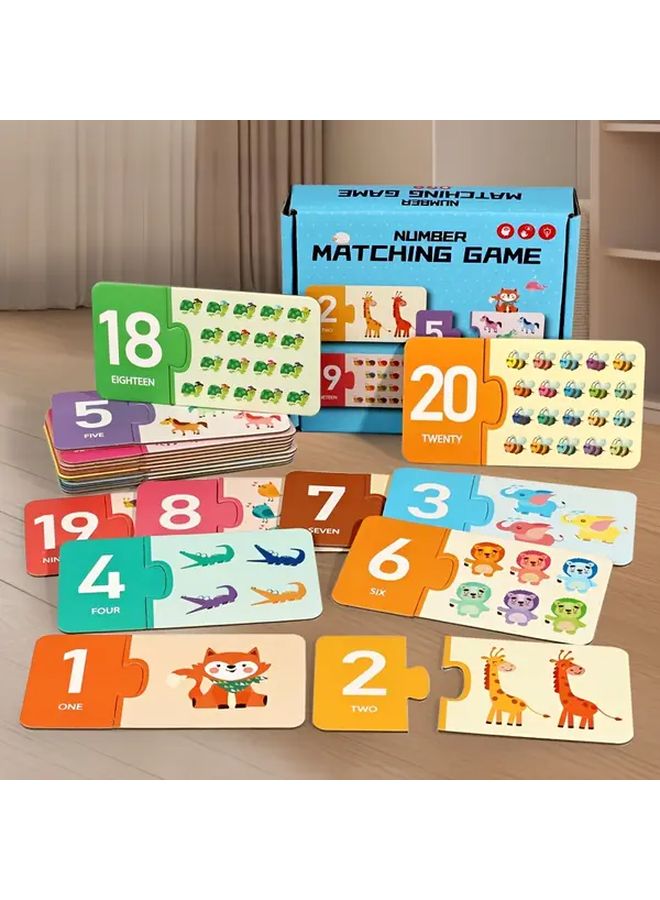Letter Matching Puzzle Board Educational Toy Numbers Alphabet Learning Cards - Image 2