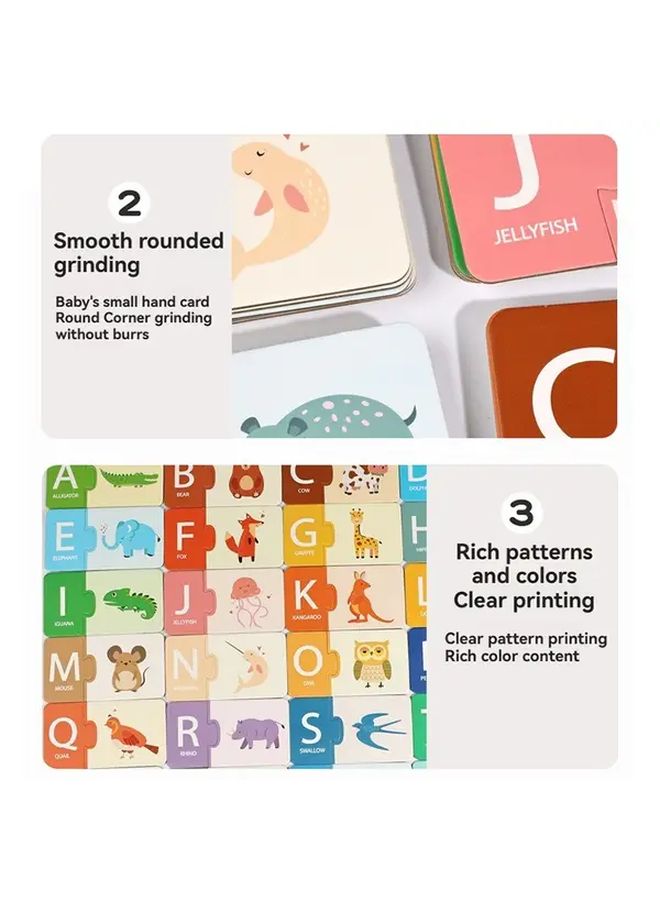 Letter Matching Puzzle Board Educational Toy Numbers Alphabet Learning Cards - Image 5