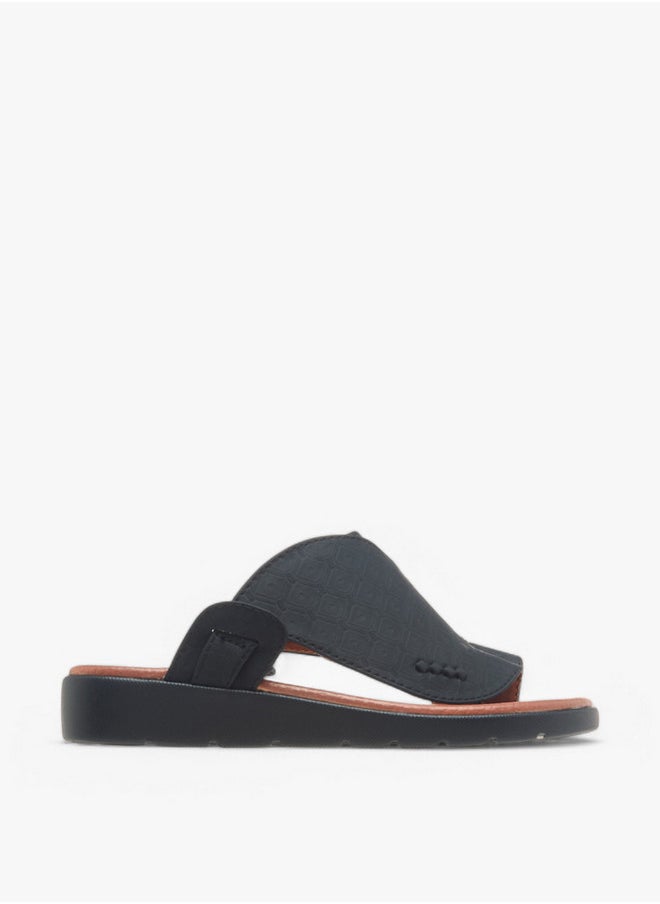 LBL by Shoexpress Textured Slip-On Arabic Sandals with Toe Loop Detail  - Image 2