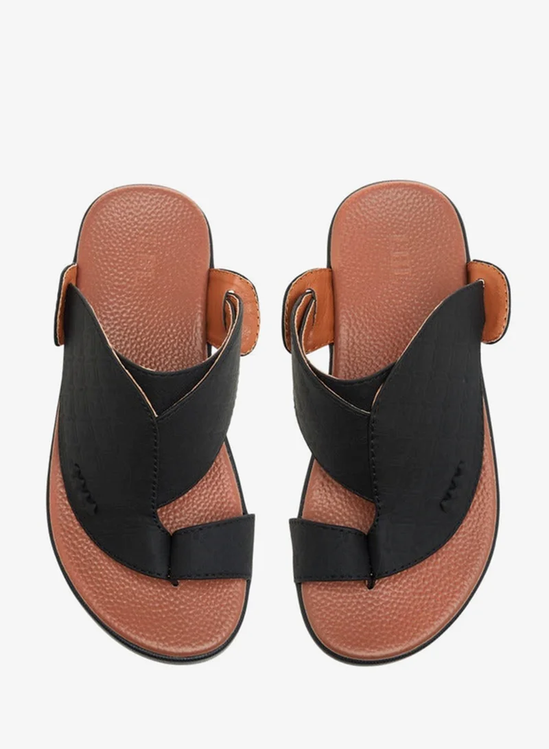LBL by Shoexpress Textured Slip-On Arabic Sandals with Toe Loop Detail Ramadan Collection
