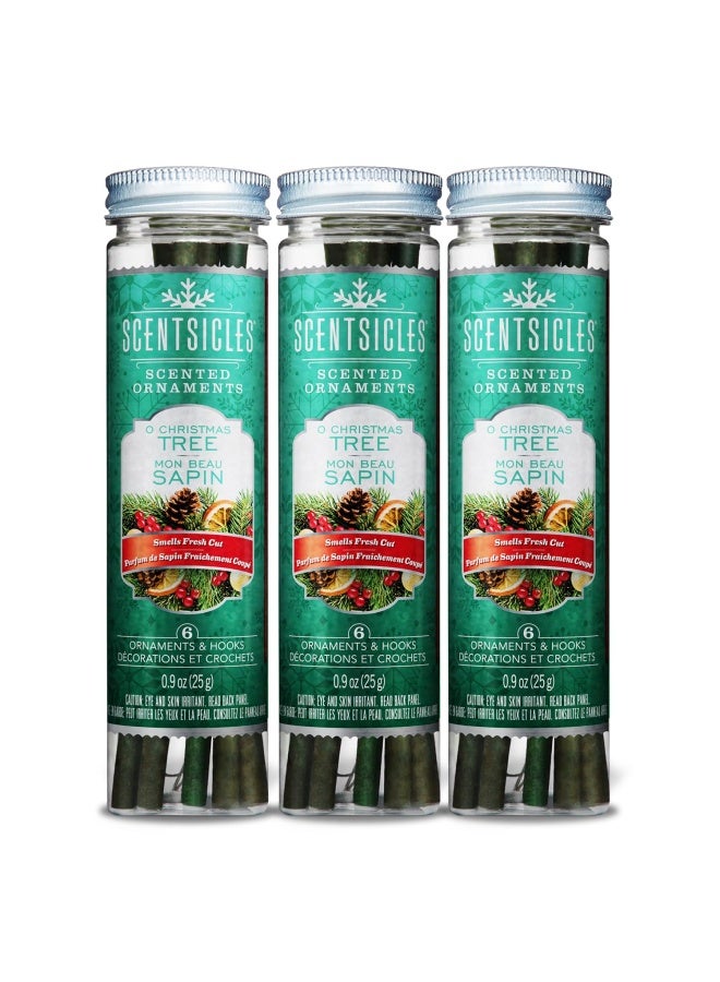 Scentsicles O Christmas Tree Scented Christmas Ornaments with Hooks  3 Bottles 18 Sticks Total - Image 2
