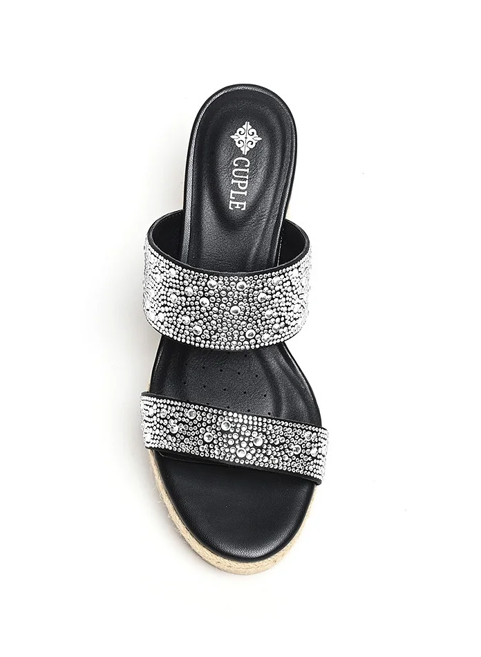 Cuple Comfort Double Strap Wedge Sandals