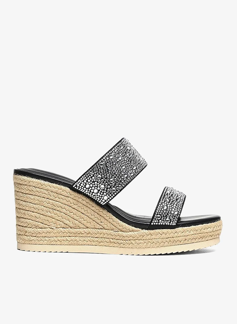 Cuple Embellished Wedge Heel Sandals
