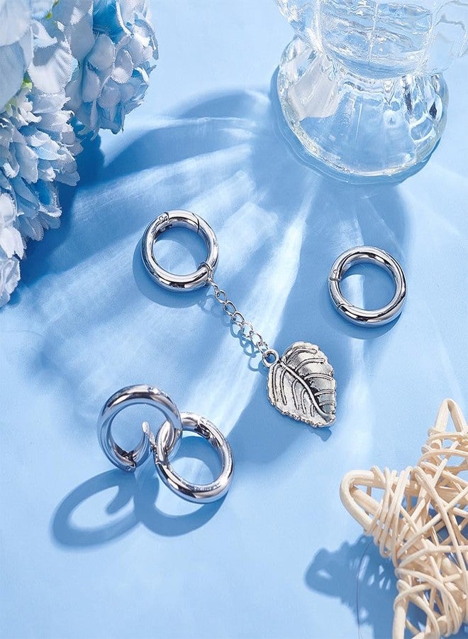 UNICRAFTALE UNICRAFTAL 4pcs 24mm Spring Gate Rings Stainless Steel Spring Ring Clasps Closed Ring Clasps O Rings Clasp Connector Findings for DIY Jewelry Making, Stainless Steel Color, Inner Dia 16mm - Image 2