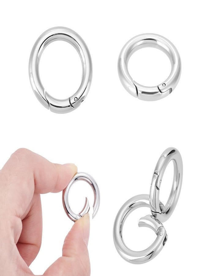 UNICRAFTALE UNICRAFTAL 4pcs 24mm Spring Gate Rings Stainless Steel Spring Ring Clasps Closed Ring Clasps O Rings Clasp Connector Findings for DIY Jewelry Making, Stainless Steel Color, Inner Dia 16mm - Image 1